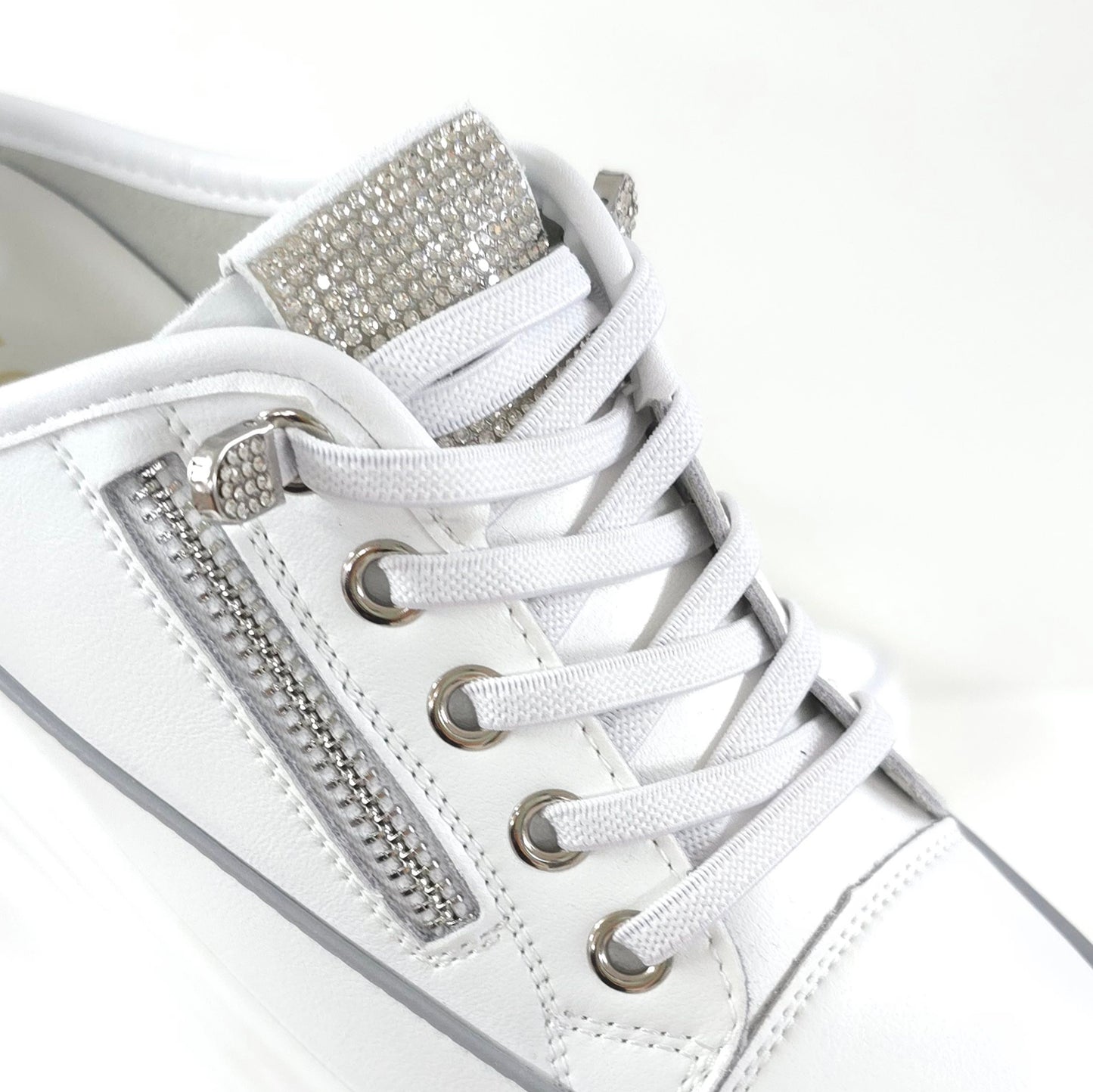 Rhinestone Zipper Platform Sneakers