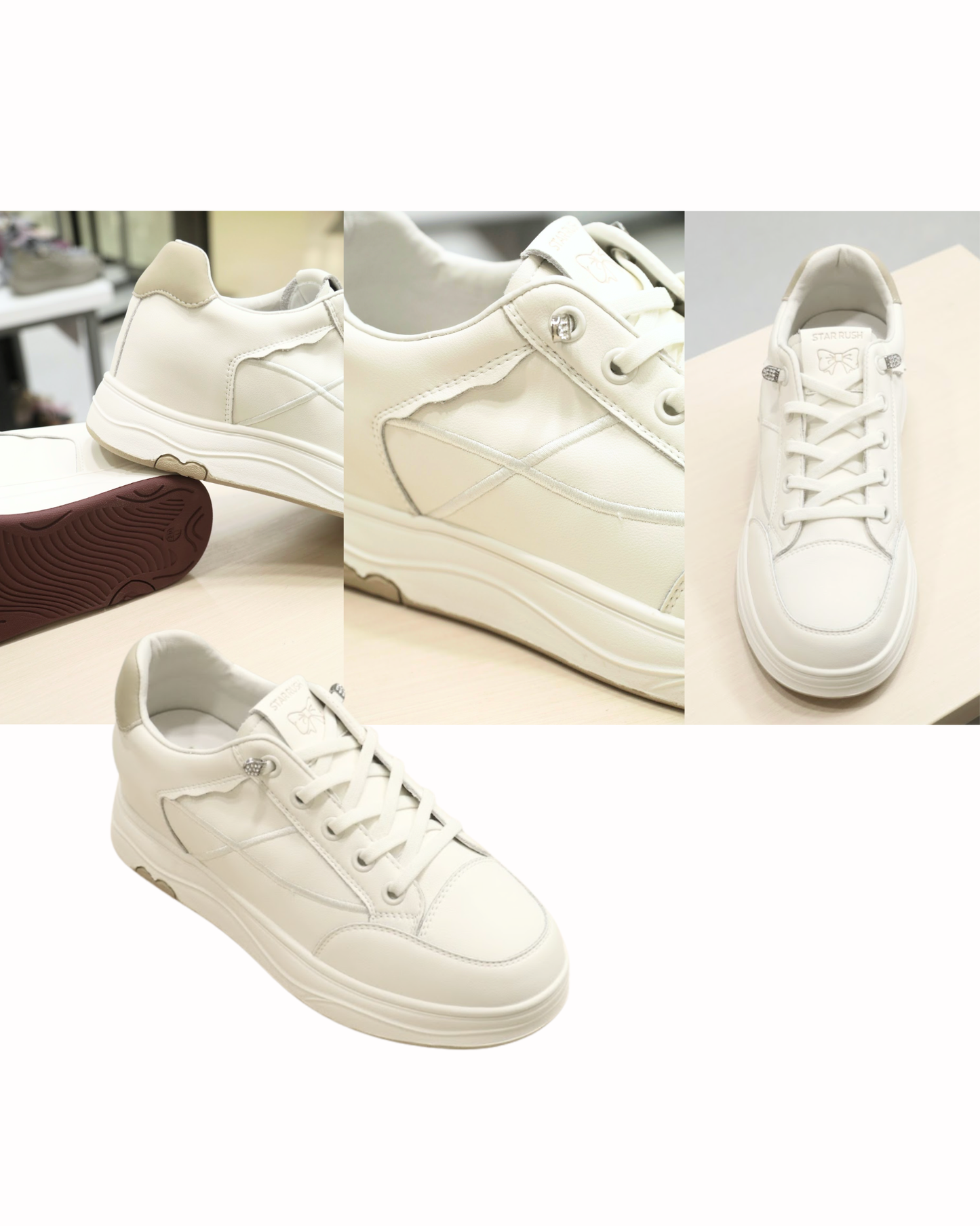 RO68-30 Wavy-Edge Sweet Hidden-Wedge Casual Sneakers