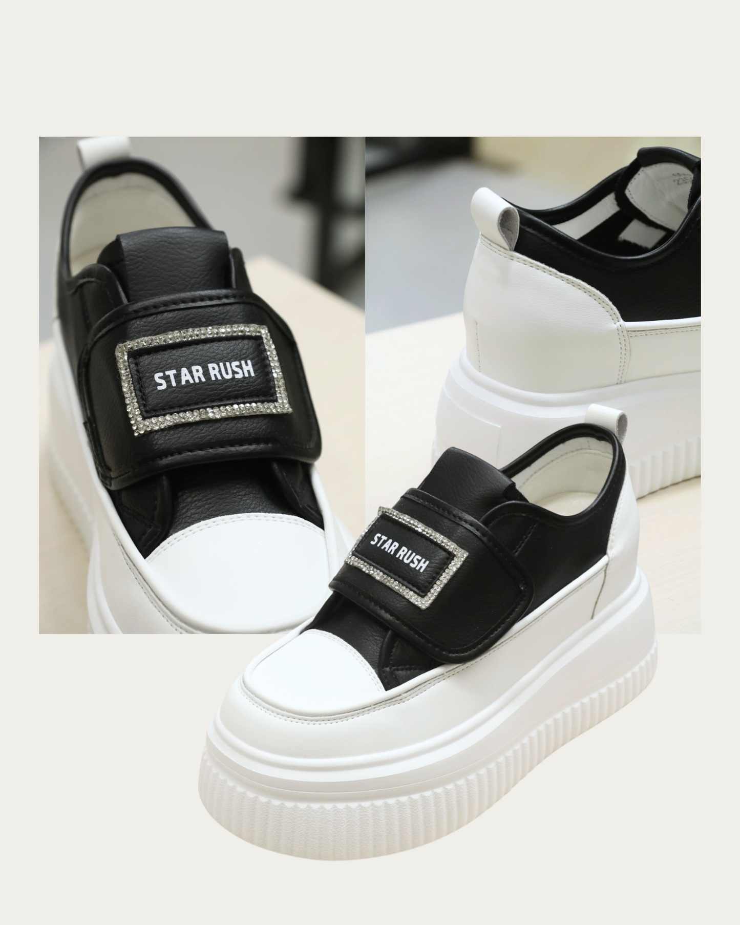 RO6068 Single-Strap Platform Casual Sneakers