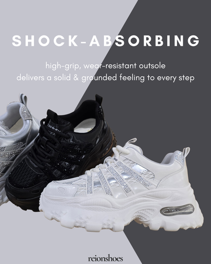 RO6008-77 Shimmering Rhinestone Platform Sneakers