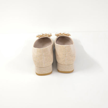 珍珠方扣低跟鞋Pearl Buckle Low-Heel Shoes