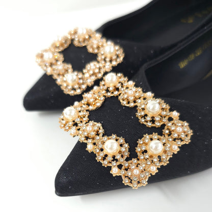 珍珠方扣低跟鞋Pearl Buckle Low-Heel Shoes