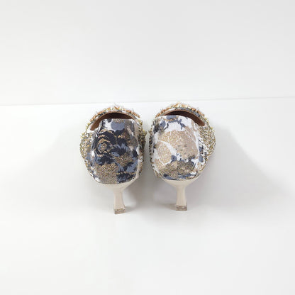 璀璨花卉中跟鞋Floral Embellished Shoes