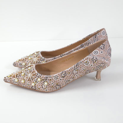 璀璨花卉中跟鞋Floral Embellished Shoes