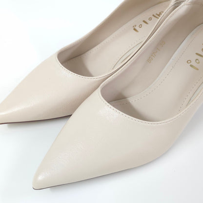 優雅奶油低跟鞋Elegant Cream Low Heels