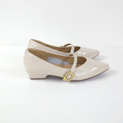 方扣低跟漆皮鞋Square Buckle Leather Shoes