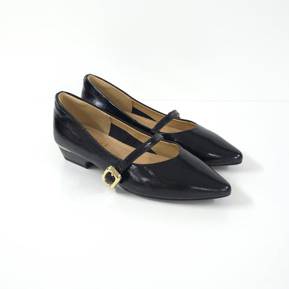 方扣低跟漆皮鞋Square Buckle Leather Shoes