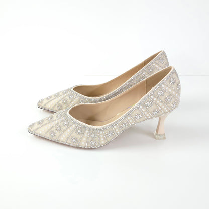水晶珠飾低跟鞋Crystal-Embellished Low Heels