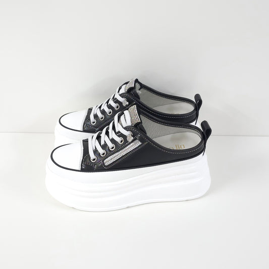 Rhinestone Zipper Platform Sneakers