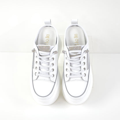 Rhinestone Zipper Platform Sneakers