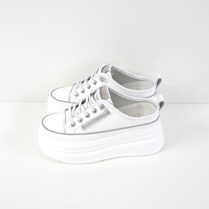 Rhinestone Zipper Platform Sneakers