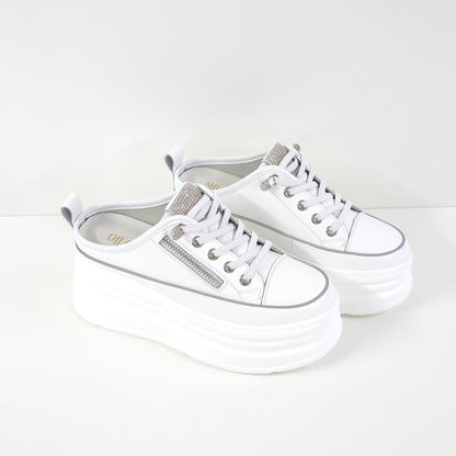 Rhinestone Zipper Platform Sneakers