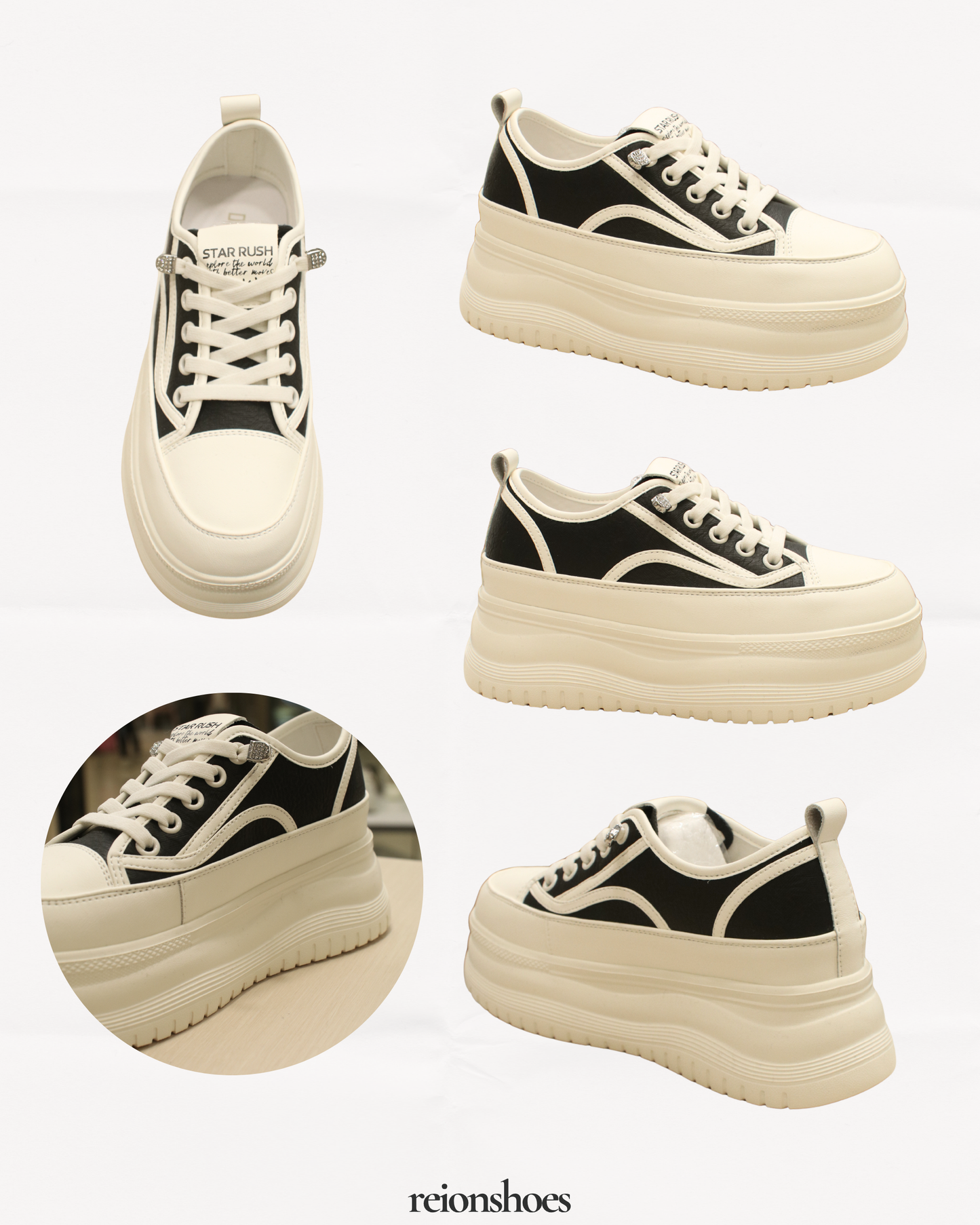ROH0522 Classic Color-Block Platform Casual Sneakers