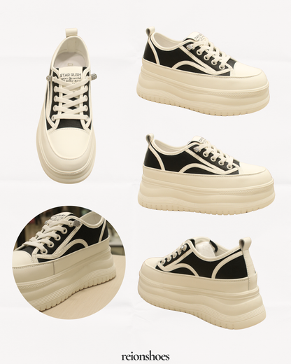 ROH0522 Classic Color-Block Platform Casual Sneakers