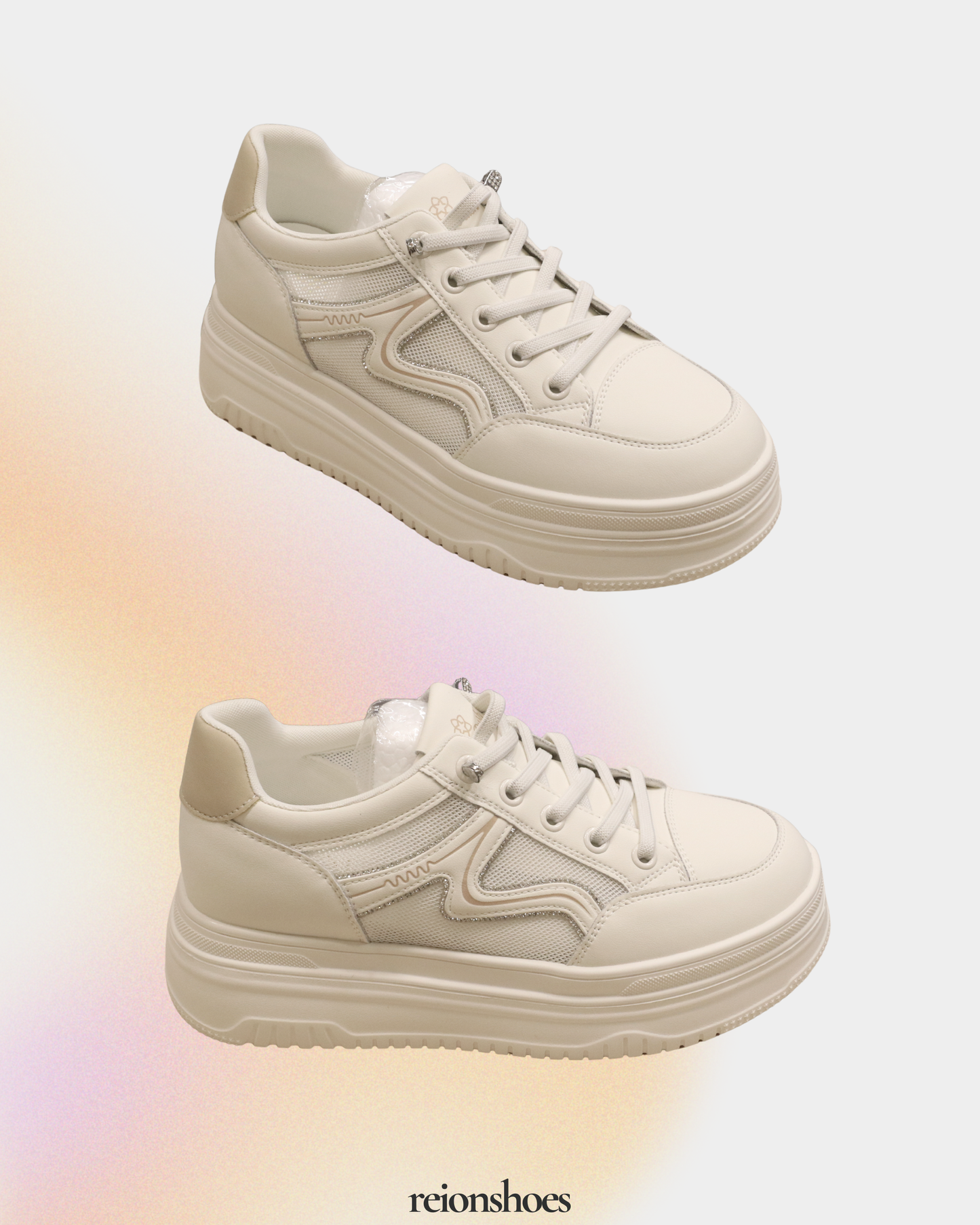 ROL95687 Scalloped Trim Breathable Casual Sneakers