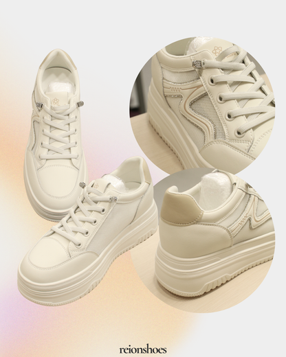 ROL95687 Scalloped Trim Breathable Casual Sneakers