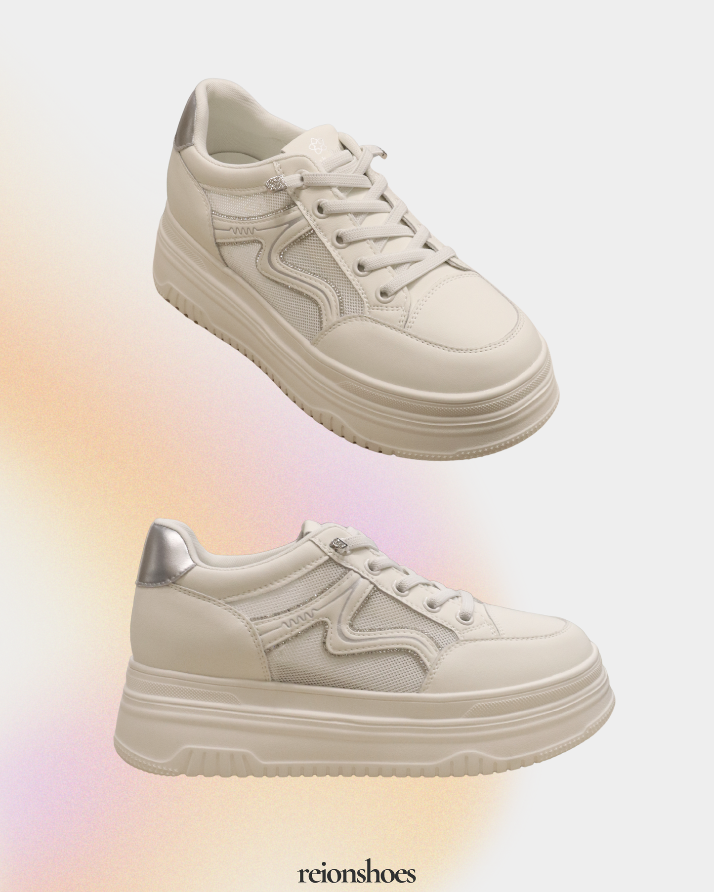 ROL95687 Scalloped Trim Breathable Casual Sneakers