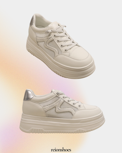 ROL95687 Scalloped Trim Breathable Casual Sneakers