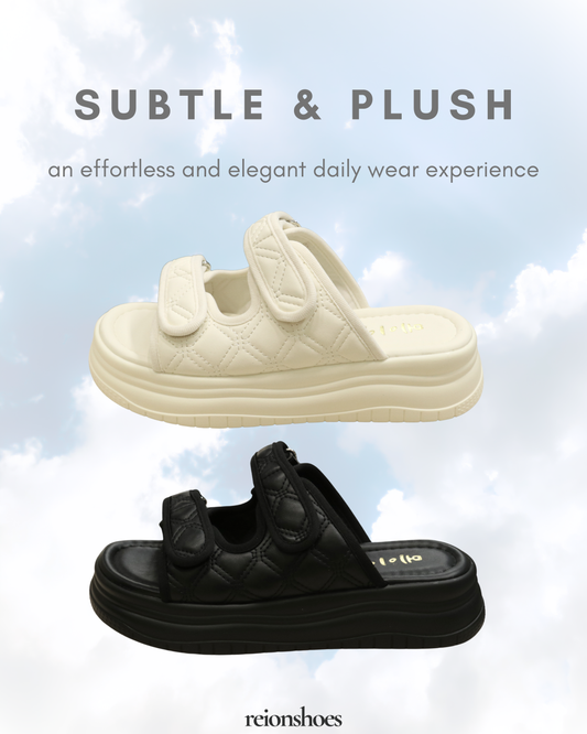 ROA98805 Quilted Diamond-Stitch Platform Slides