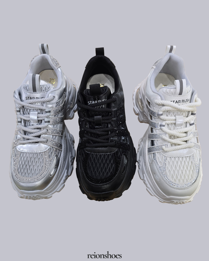 RO6008-77 Shimmering Rhinestone Platform Sneakers