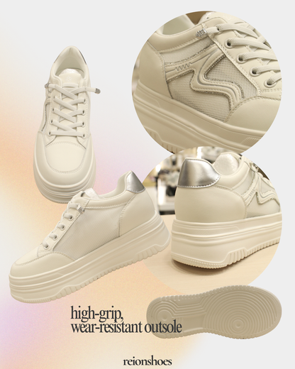 ROL95687 Scalloped Trim Breathable Casual Sneakers