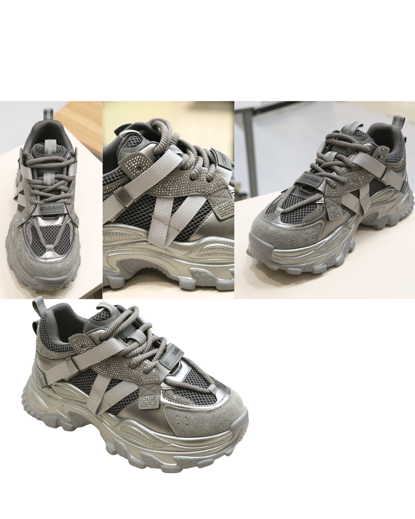 RO66008-31MY Wild Shimmering Fashion Platform Sneakers