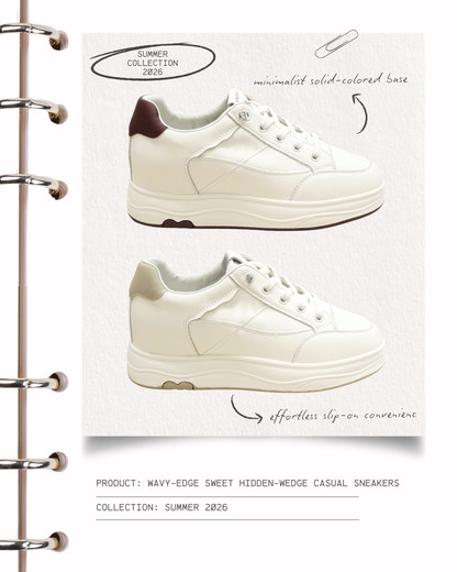 RO68-30 Wavy-Edge Sweet Hidden-Wedge Casual Sneakers