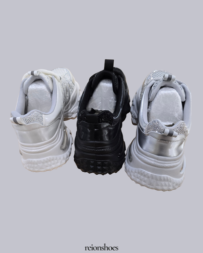 RO6008-77 Shimmering Rhinestone Platform Sneakers