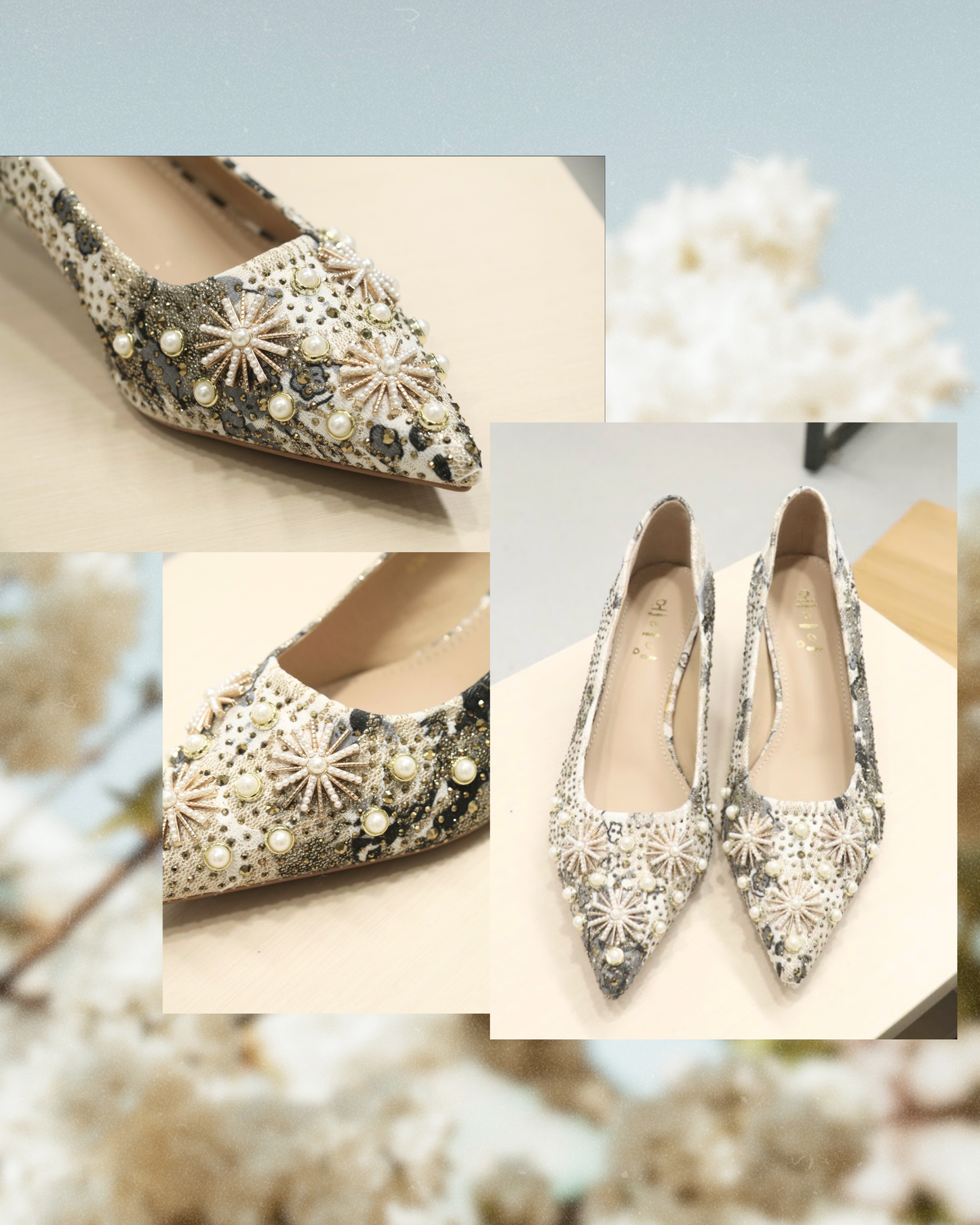 RO996-2 Radiant Patterned Pointed-Toe Heels
