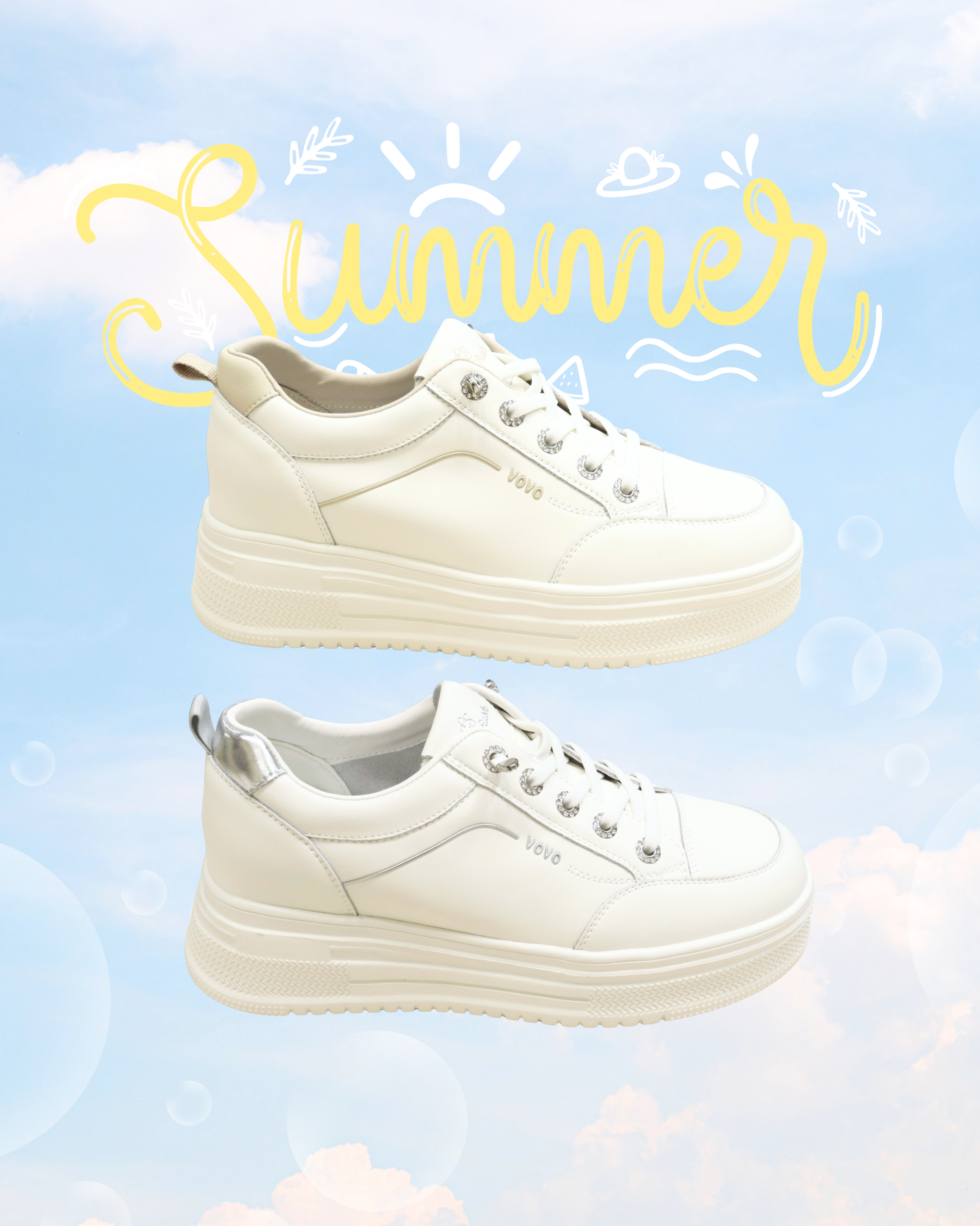 RO6H6835MY Shimmering Hidden-Wedge Platform Casual Sneakers