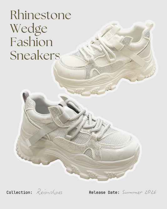 RO6H9970MY Rhinestone Wedge Fashion Sneakers