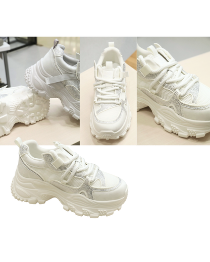 RO6H9970MY Rhinestone Wedge Fashion Sneakers