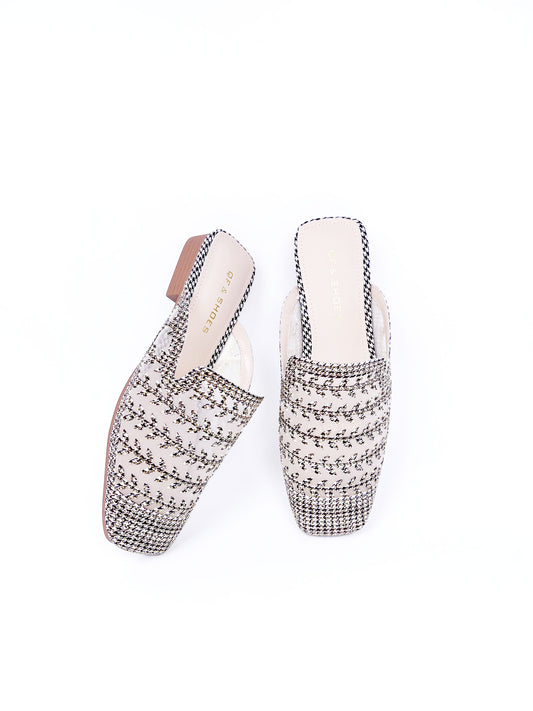 藤蔓千鳥格穆勒鞋 Houndstooth Mules