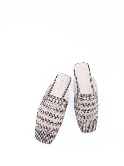 藤蔓千鳥格穆勒鞋 Houndstooth Mules