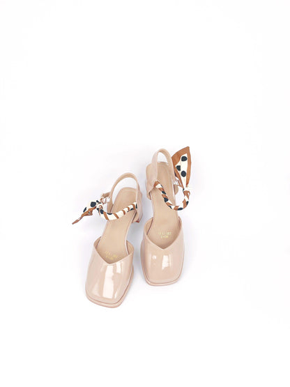 絲帶珍珠點綴高跟涼鞋 Ribbon ＆ Pearl High-heeled Sandals