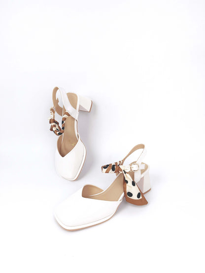 絲帶珍珠點綴高跟涼鞋 Ribbon ＆ Pearl High-heeled Sandals