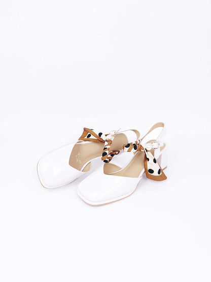 絲帶珍珠點綴高跟涼鞋 Ribbon ＆ Pearl High-heeled Sandals