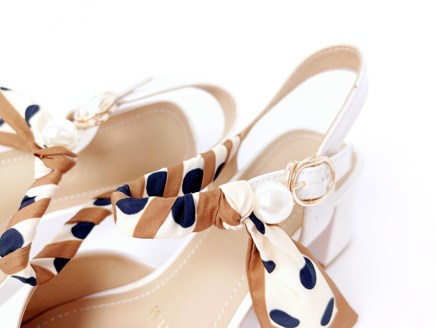 絲帶珍珠點綴高跟涼鞋 Ribbon ＆ Pearl High-heeled Sandals