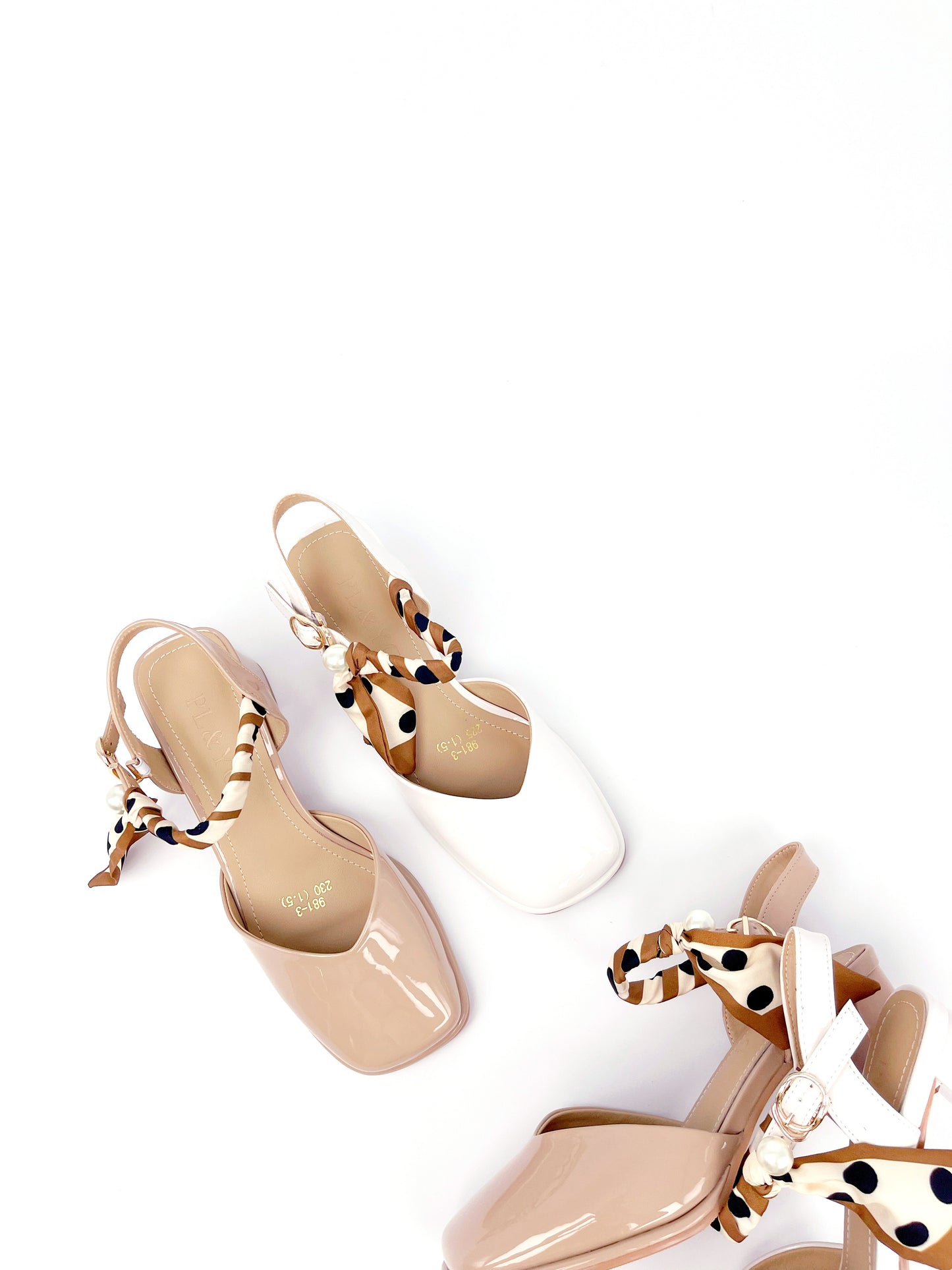 絲帶珍珠點綴高跟涼鞋 Ribbon ＆ Pearl High-heeled Sandals