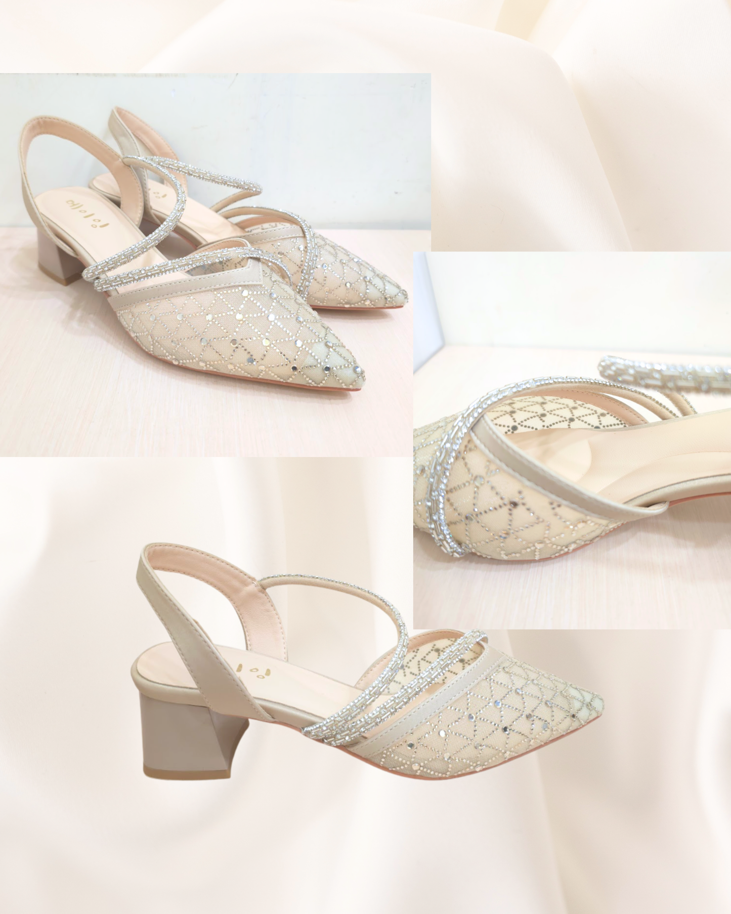 ROF3380 Radiant Strappy Semi-Sheer Low-Heel Shoes
